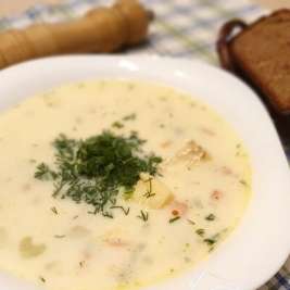 Эстонский молочный суп с рыбой