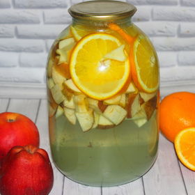 Яблочно апельсиновый компот рецепт с фото пошагово 