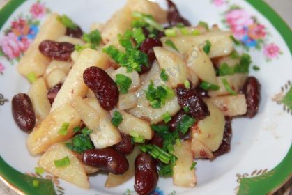 Картофель жареный с красной фасолью рецепт с фото пошагово
